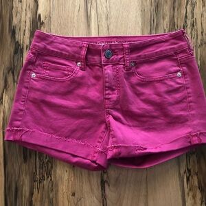 American Eagle Outfitters Pink Jean Shorts Distressed Cut-Off Style